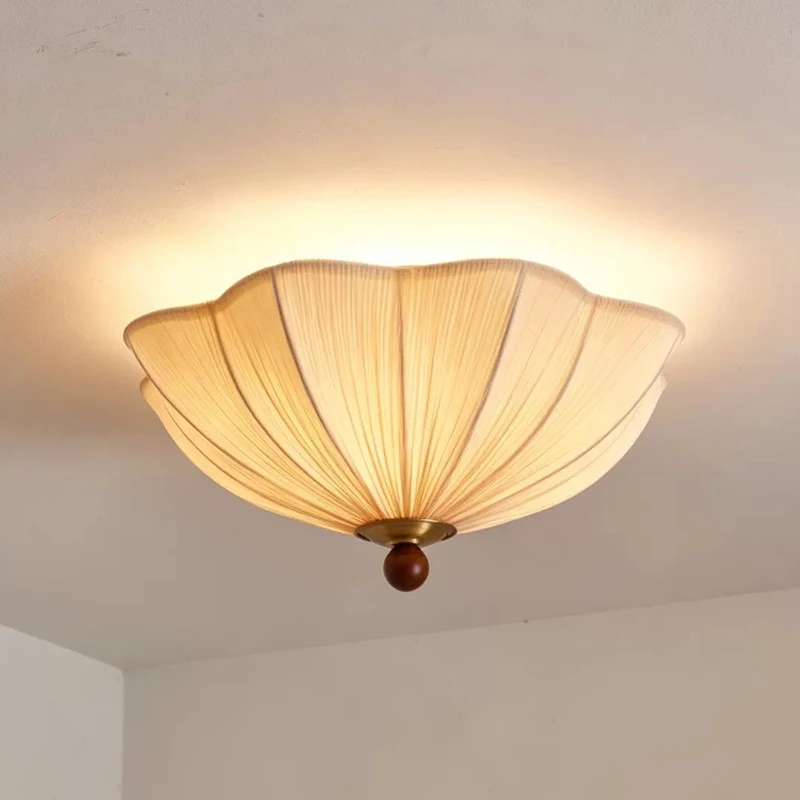 Japanese Retro Wabi-Sabi Style Fabric Ceiling Lamp Medieval Retro Magic Beans Dining Room Decor
