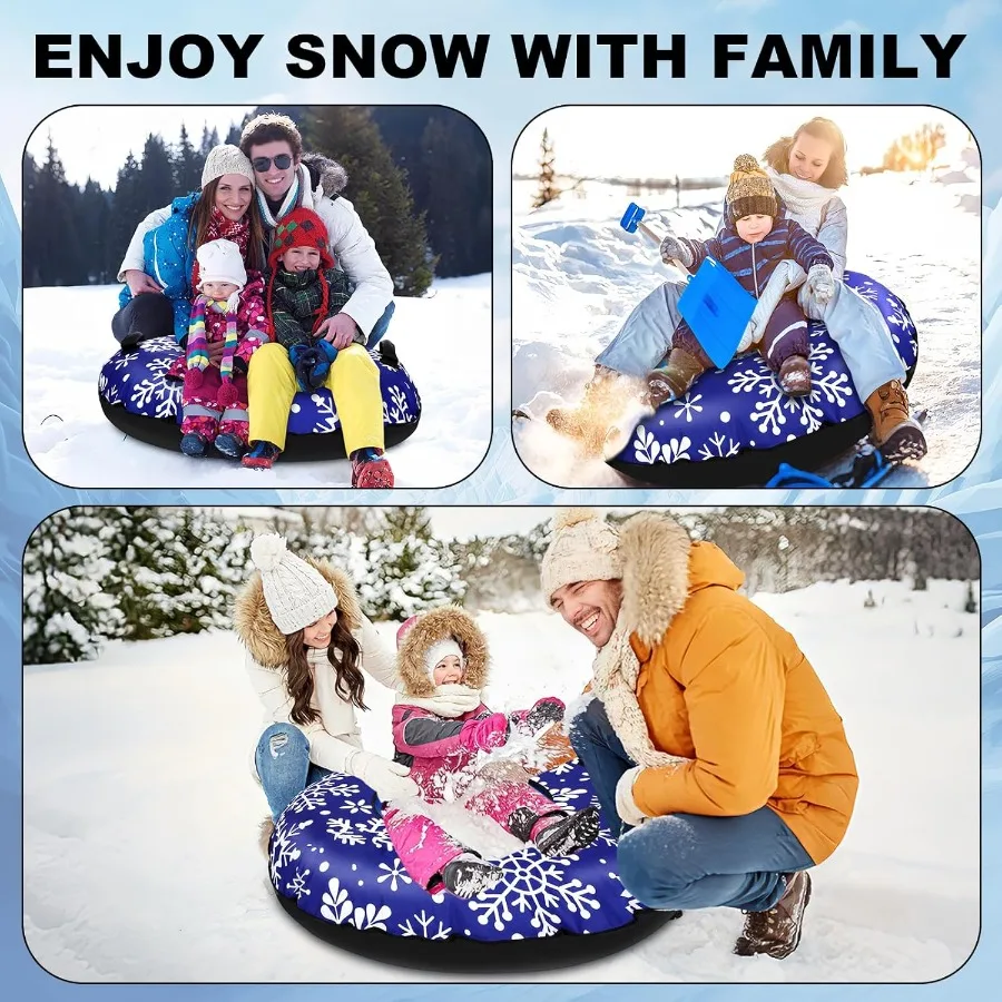 47-inch sneeuwbuizen opblaasbare sneeuwslee met handvatten voor volwassenen dikke zware bodemsleeën winterspeelgoed voor buitensporten sl