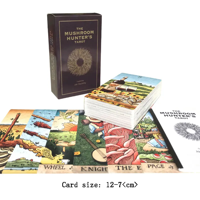 Hot sales 12-7 CM Deck:  The Mushroom Tarot Oracle Card Fate Divination Prophecy Card Family Party Game Toy Tarot