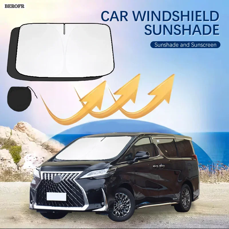 Car Windshield Sun Shade Covers Front Window Sunscreen UV Parasol For Lexus LM 300 LM350 LM450 Summer Car Accessories