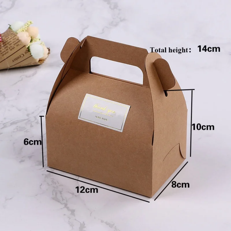 Customized productSmall Red Disposable Bento Cake Box Sandwich Takeaway Package Kraft Paper Box