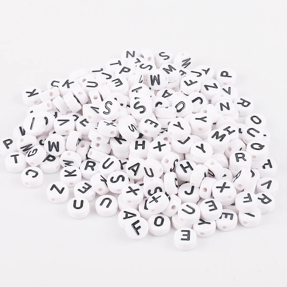 100/200/500PCS White Color Acrylic A-Z 26 Letter Beads Round Loose Spacer Alphabet Beads for Jewelry Making Diy Bracelet Accesso