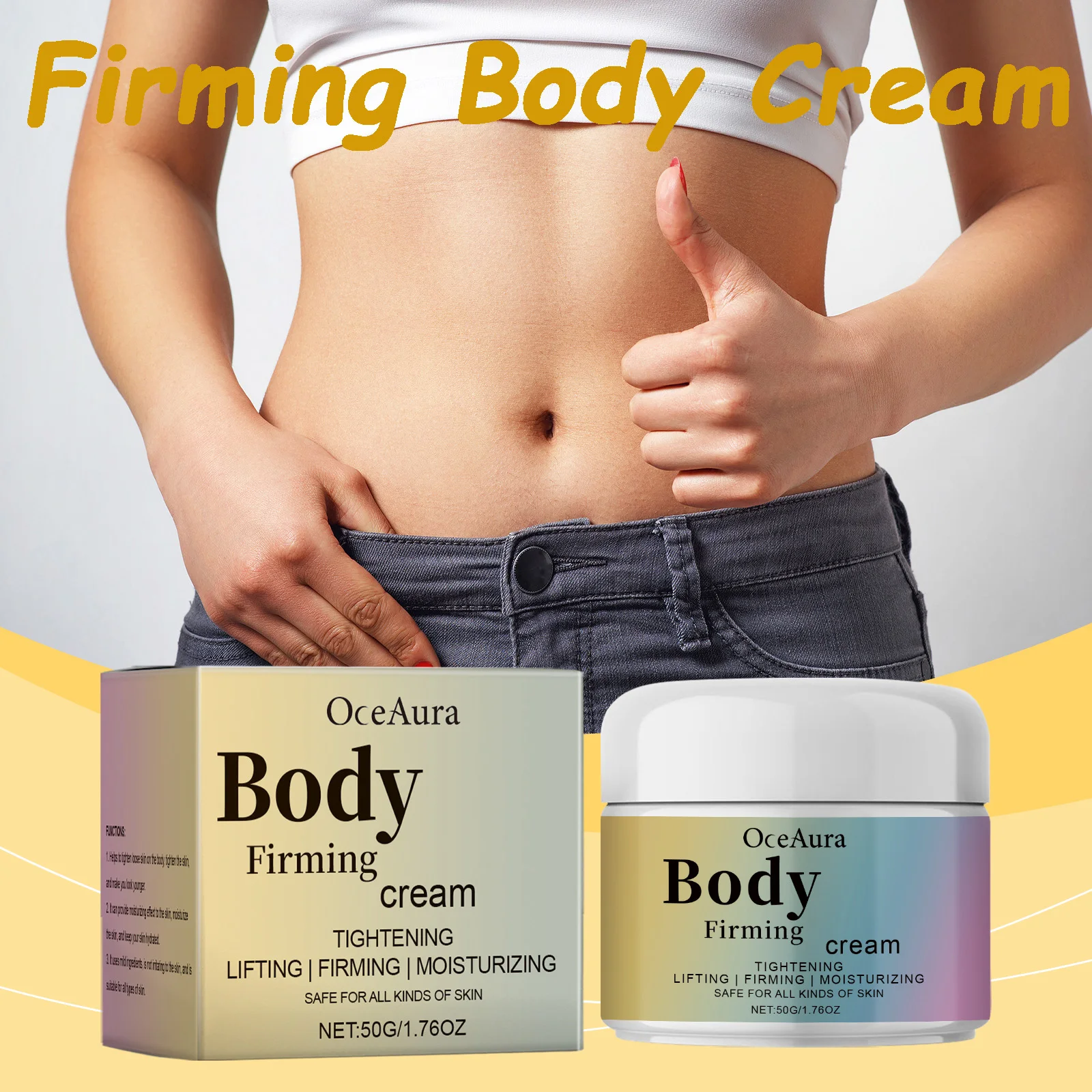Crema corporal reafirmante, crema hidratante y reafirmante para levantar la piel, contiene colágeno, apretar el Abdomen, muslos, glúteos, crema corporal hidratante