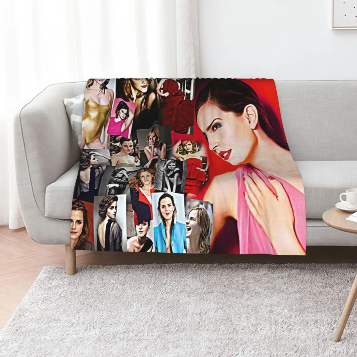 إيما واتسون رمي بطانية لطيف منقوشة دافئة لفصل الشتاء بطانيات فاخرة فضفاضة