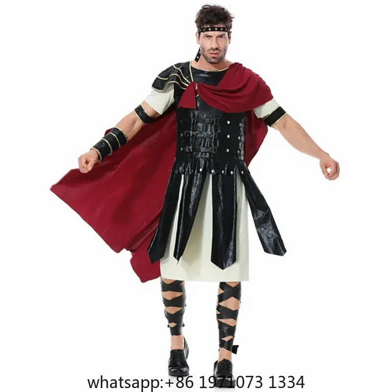 Medieval Roman Royal Knight Spartan Warrior Cosplay Halloween Costume For Men Adult Carnival European Gladiators Soldier Cloak