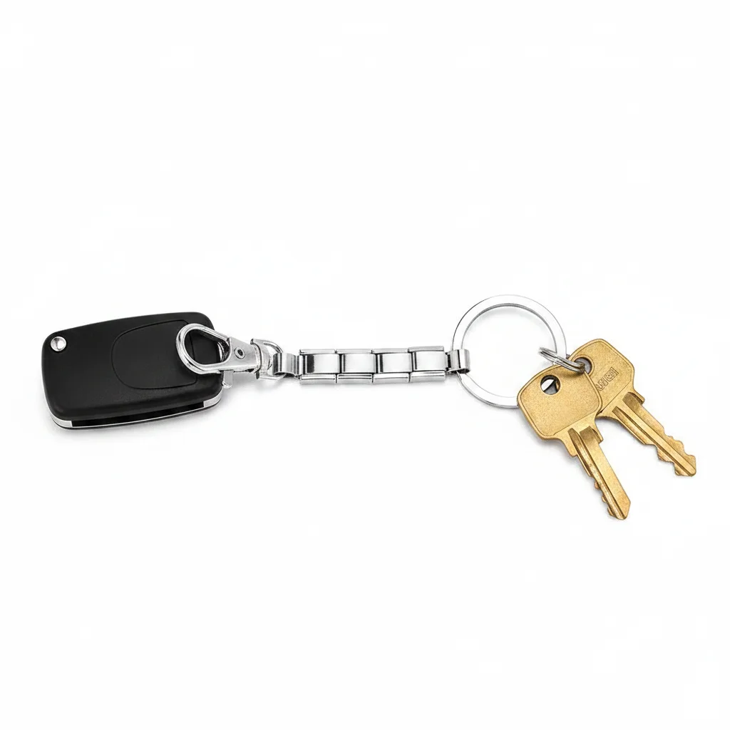 New Silver Color Italian Charm Key Chain Detachable DIY Removable Key Ring Stainless Steel Bag Charms Jewelry