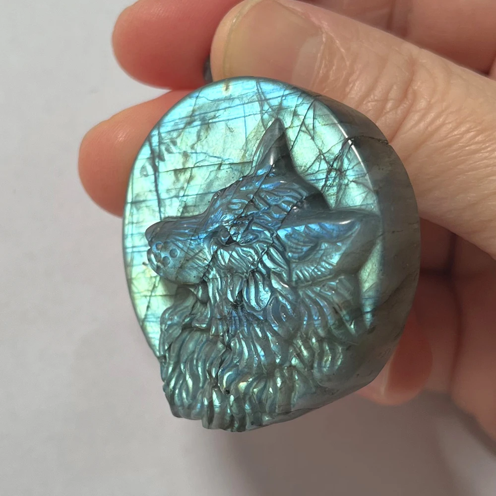 1Pcs Irregular Shape Wolf Mermaid Owl Bead Natural Stone Yellow Blue Labradorite Pendant for Necklace for Men Women