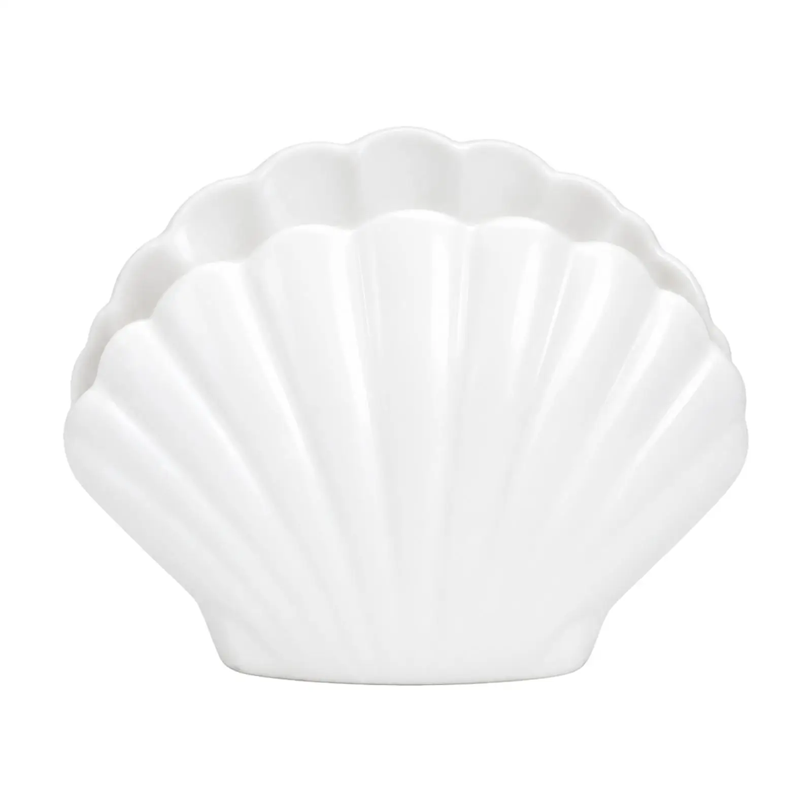 Shell Shaped Desk Organizer Plastic Cosmetic Storage Rack for Vanity Counter Makeup Brush Pen