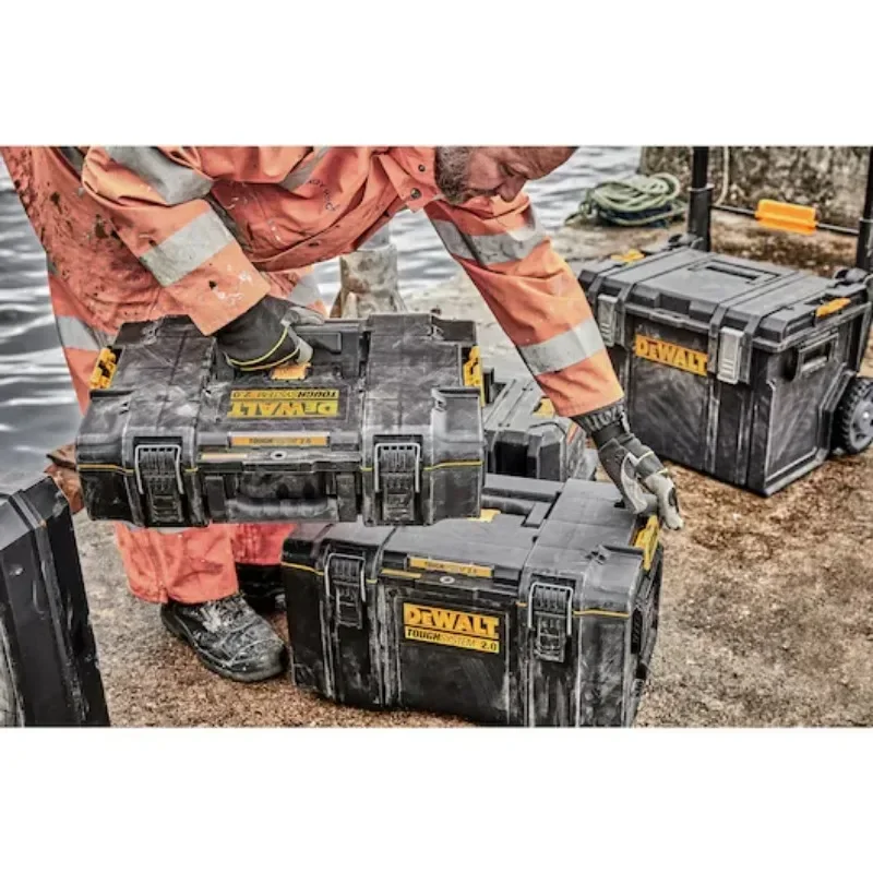 DEWALT DS166 Storage Tool Box Tough System Cordless Drill Storage Case Set IP65 Dust and Water Resistance Toolbox DWST83293-1