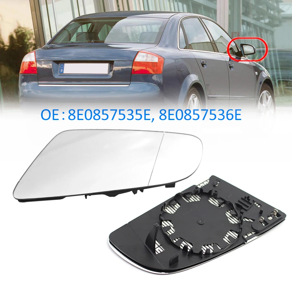 Car Heated Rearview Mirror Glass Side Door Wing Mirror Lens for AudiI A3 S3 A4 B6 B7 A6 S6 8E0857535E