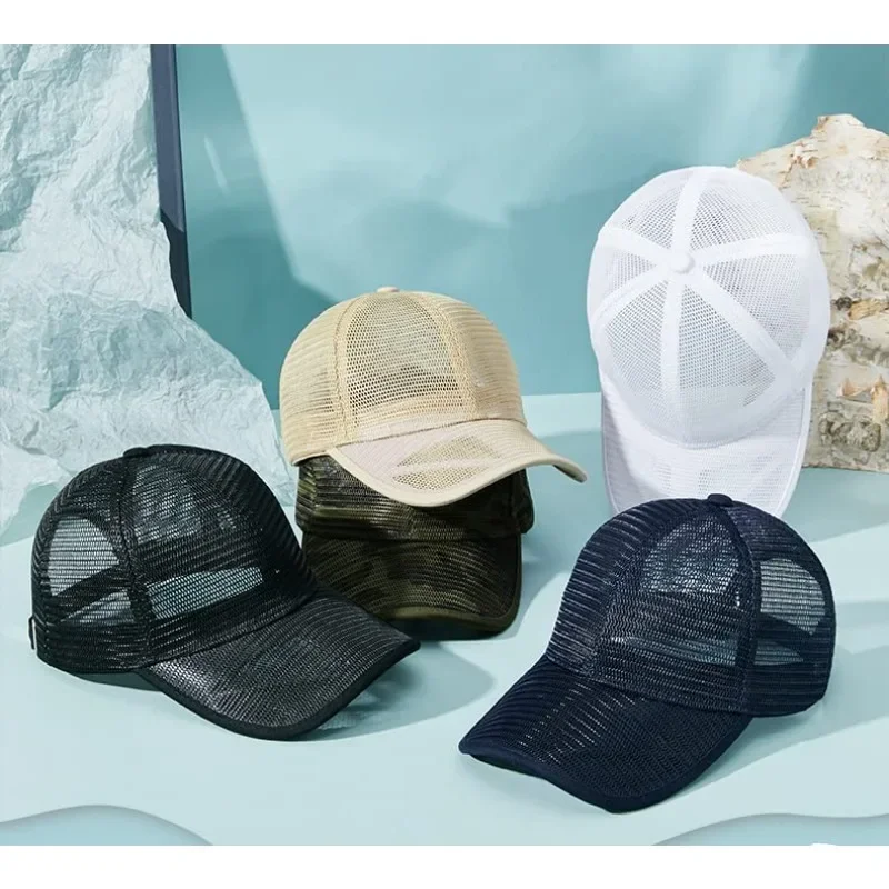 Summer Men Hat Openwork Brim Breathable Mesh Cap Outdoor Sports Sunscreen Baseball Women Sunhat