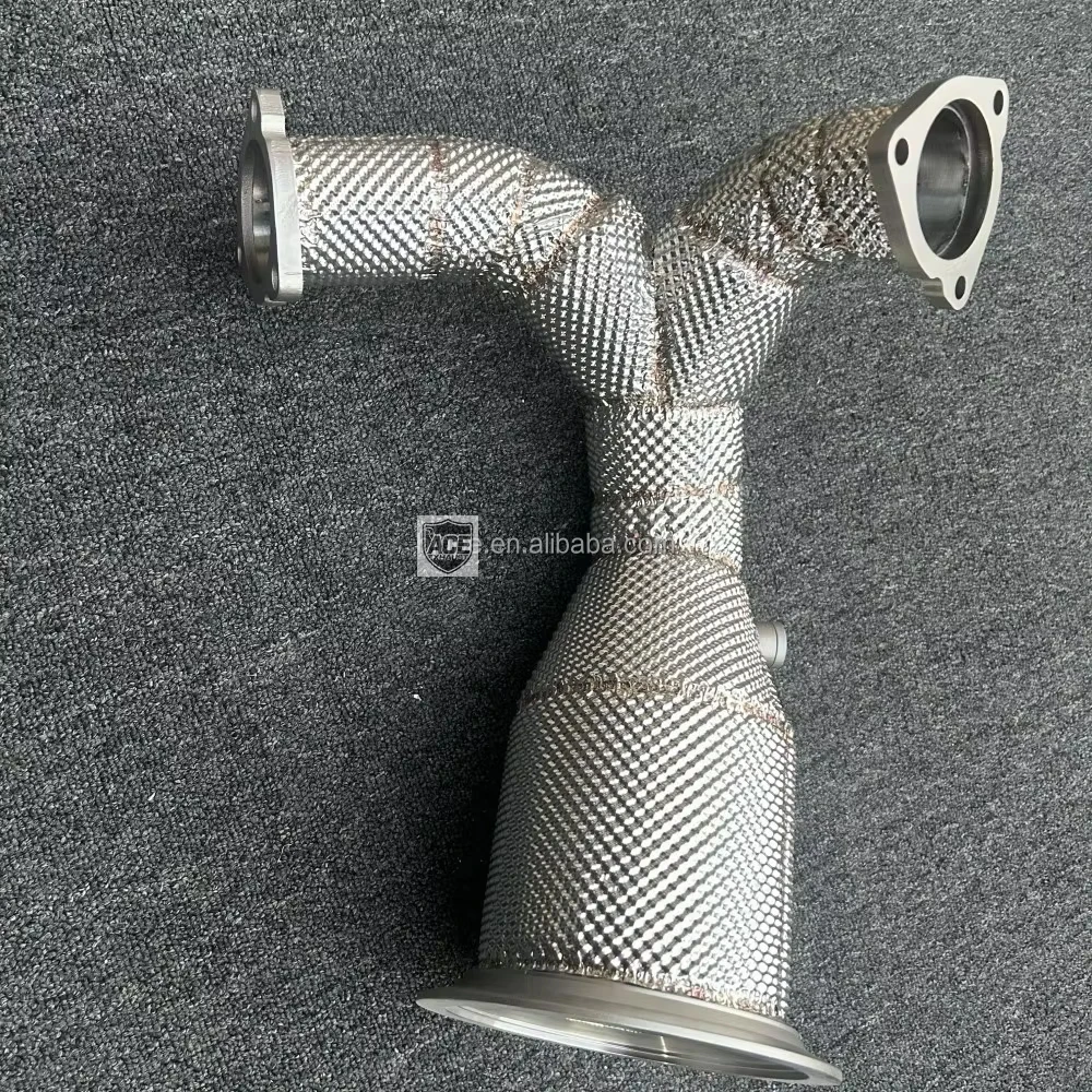 Edelstahl-Downpipe für Audi S4 S5 B9 3.0T mit Hitzeschutz – Detail 4