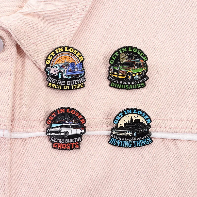 Science Fiction Comedy Car Enamel Brooch Get In Loser We'Re Going Back In Time Thrilling Plot Lapel Pin Badge Jewelry Fans Gift - Image 5