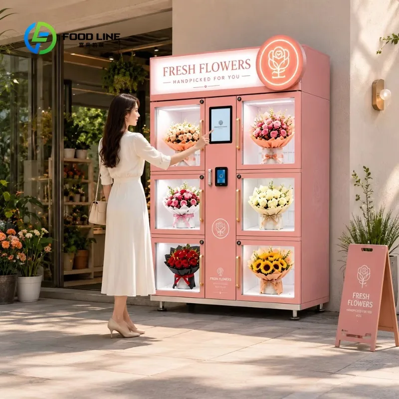 Customized 24H Self Service Flower Vending Machine with Compressor Cooling Touch Screen and Multiple Payment Options
