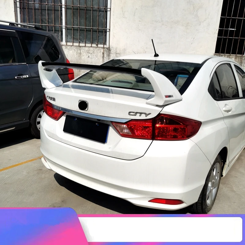 FD2 Style For Honda City Spoiler 2006 - 2022 ABS Material Carbon Look Car Rear Trunk Wing Accessories Body Kit