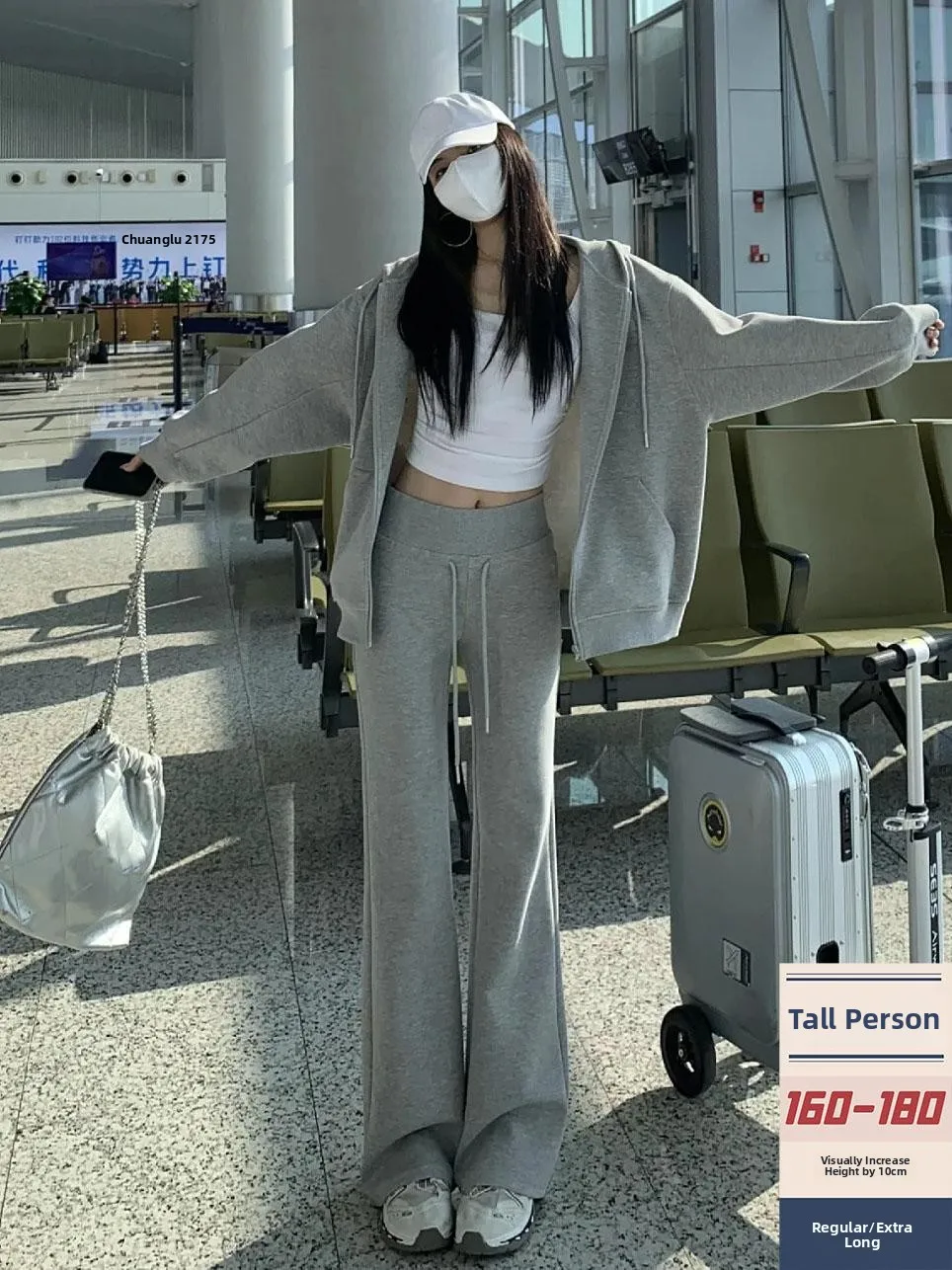 

High Waist Wide Leg Straight Cut Loose Casual Pants for Women Summer New Sle Long Sport Sweatpants Casual Trousers