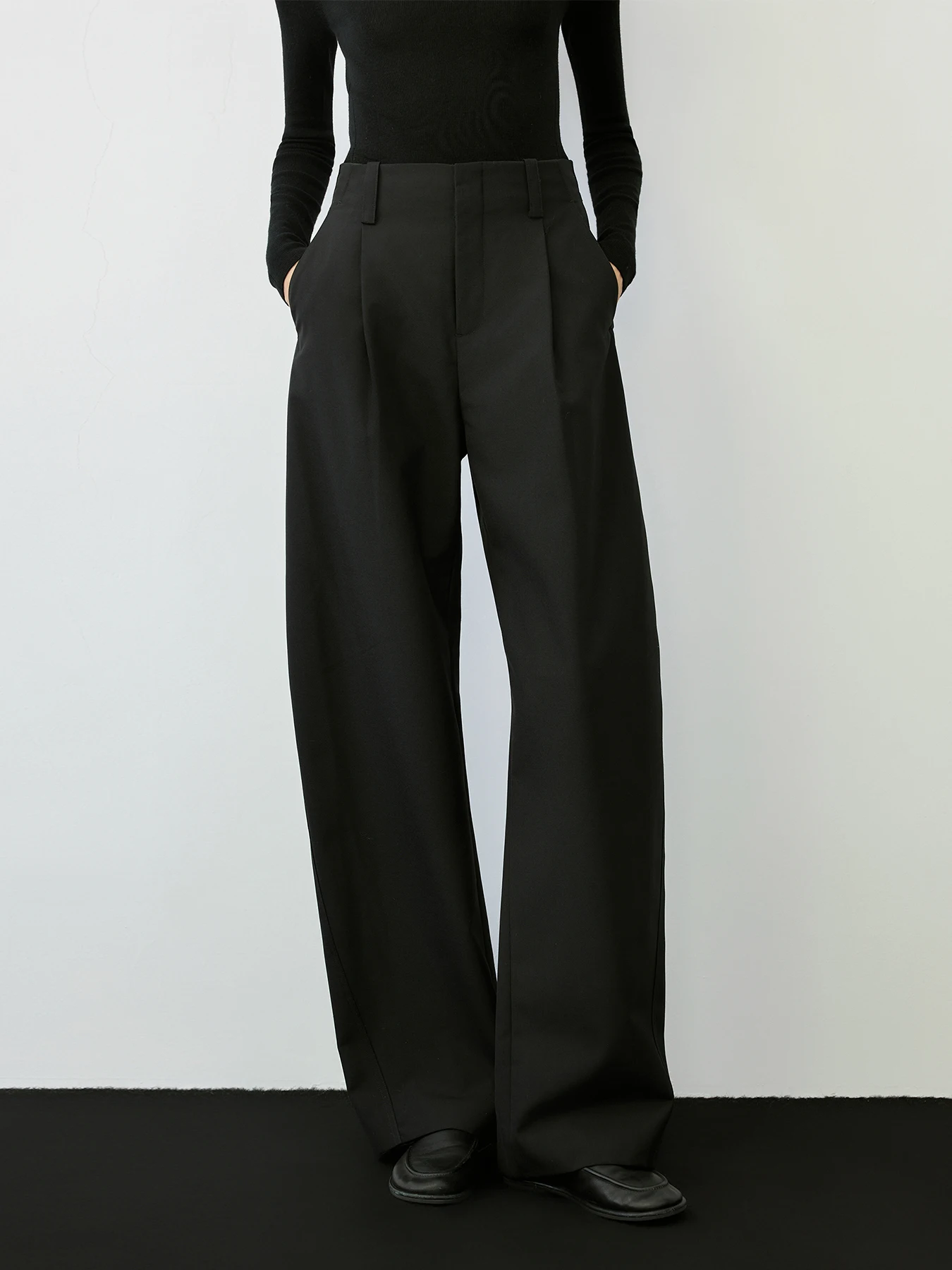 

Шерстяные широкие брюки премиум-класса River с высокой талией, прямой крой, удобный свободный крой, модный коврик