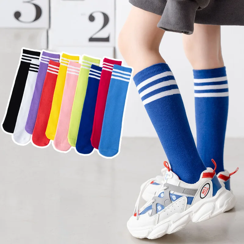 Children Socks Striped Student Socks Multi Colored Girls Calf Socks Cotton College Style Tube Socks Kid Clothing Accessories