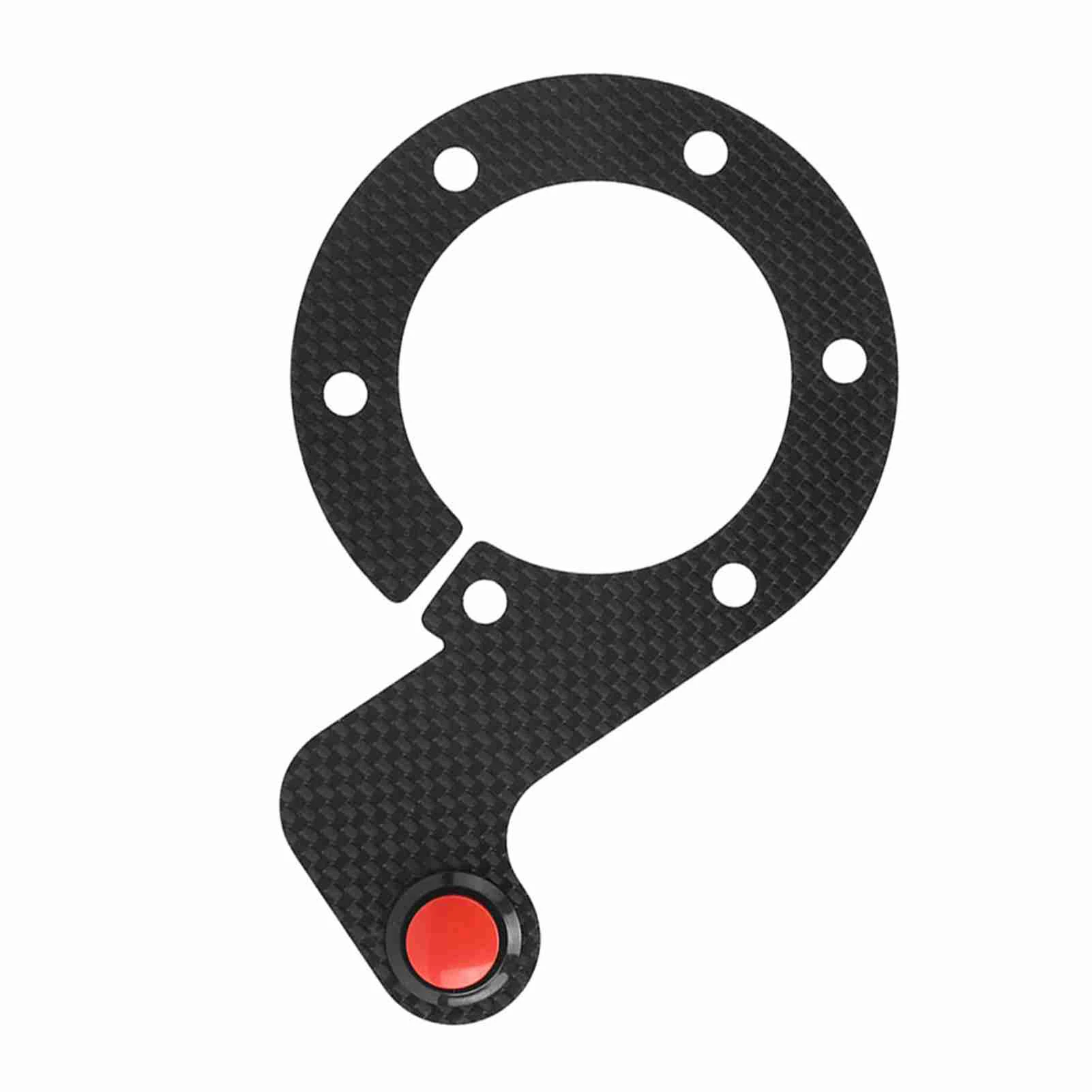Pulsante clacson a 6 fori per volante da corsa, stile fibra di carbonio, per accessori modificati per volanti sportivi auto