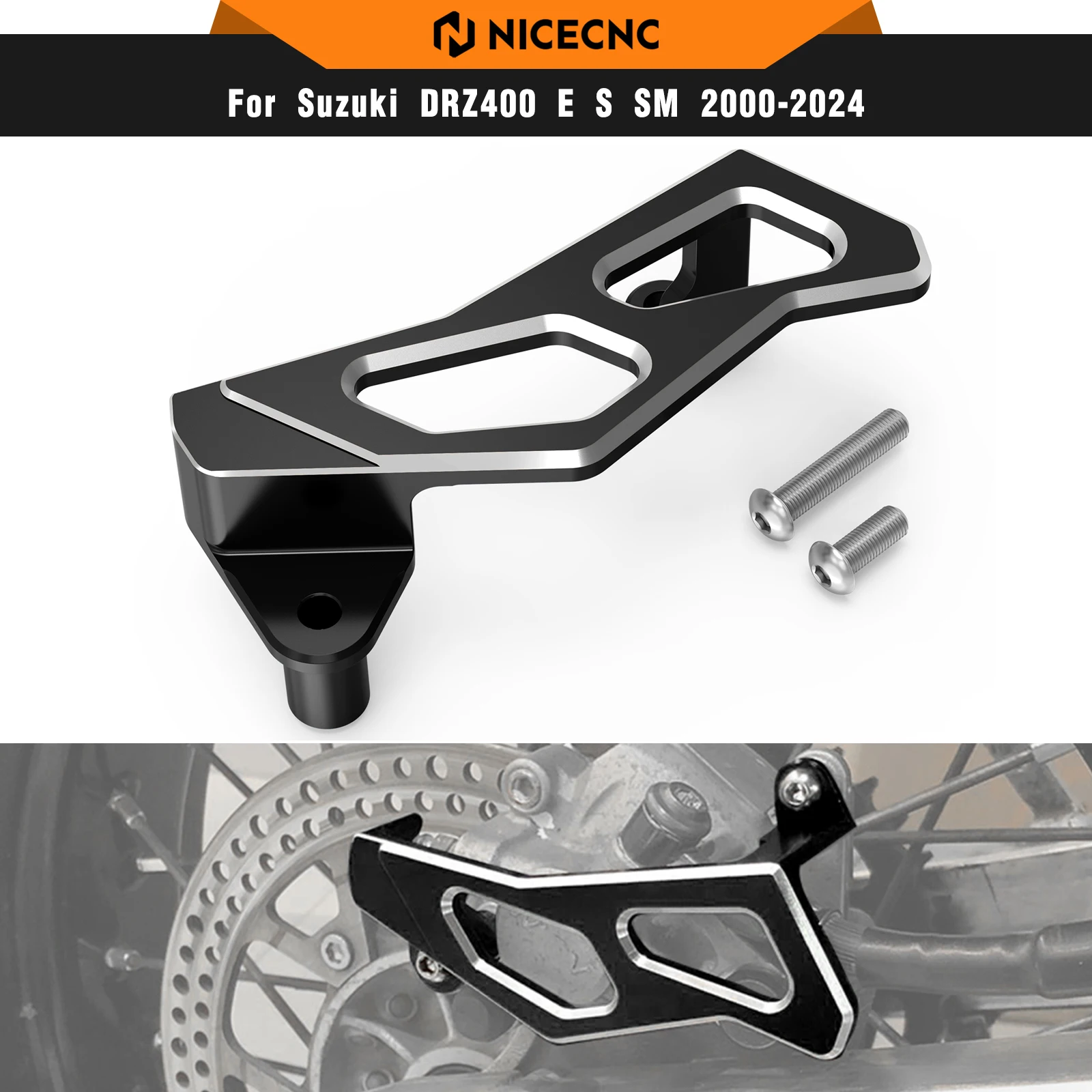 

NICECNC For Suzuki DRZ400SM DR-Z400SM DR-Z 400 SM 2005-2024 2023 Motorcycle Aluminum Rear Brake Caliper Guard Protector Cover