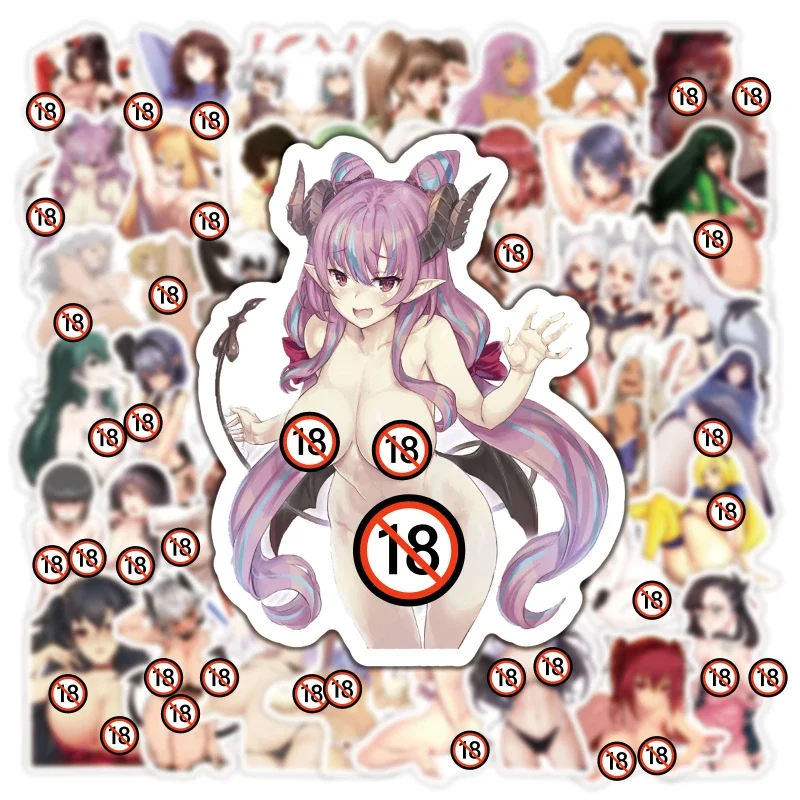 50pcs Exclusive Anime Sexy Waifu Adult Collection Waterproof Stickers (18+)