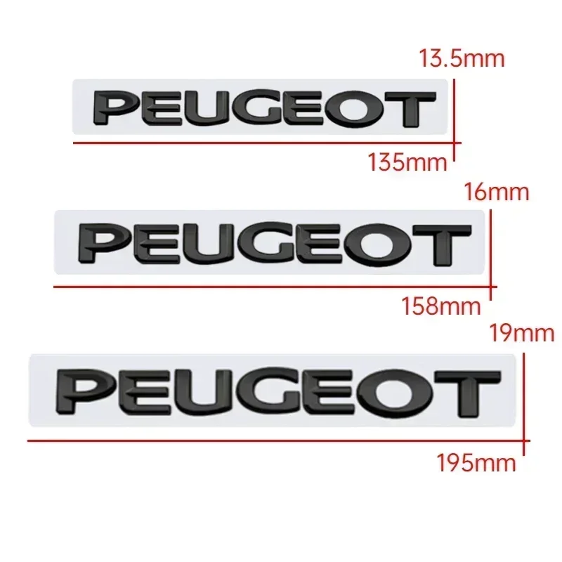 ABS Car Rear Trunk Emblem for Peugeot 308 408 2008 206 208 307 3008 406 407 207 4007 4008 301 5008 Letter Sticker Accessories