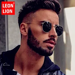 Leonlion 2023 redondo retro óculos de sol masculino redondo vintage óculos para homem/mulher luxo óculos de metal lunette soleil homme uv400