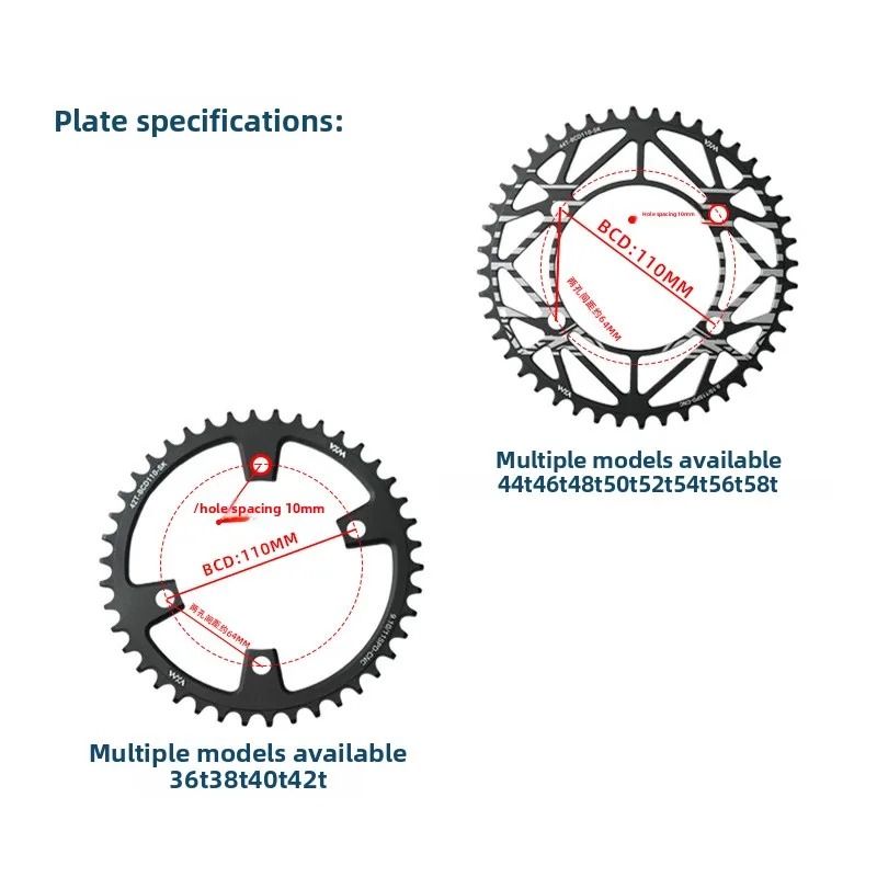 Road bike 110BCD4 hole claw plus minus teeth single speed disc 36T58T sprocket compatible