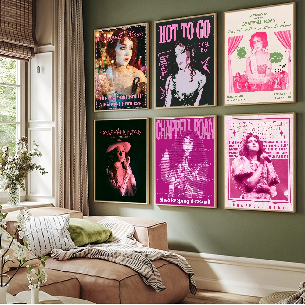 Singer Chappell Roan Movie Sticky Posters Vintage Room Bar Cafe Decor Nordic Home Decor