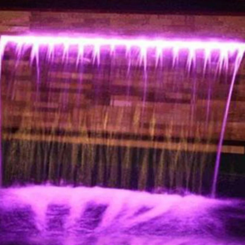 custom.Fenlin Indoor Swimming Pool Led Artificial Acrylic Curtain Cascade Wall Waterfall Descent