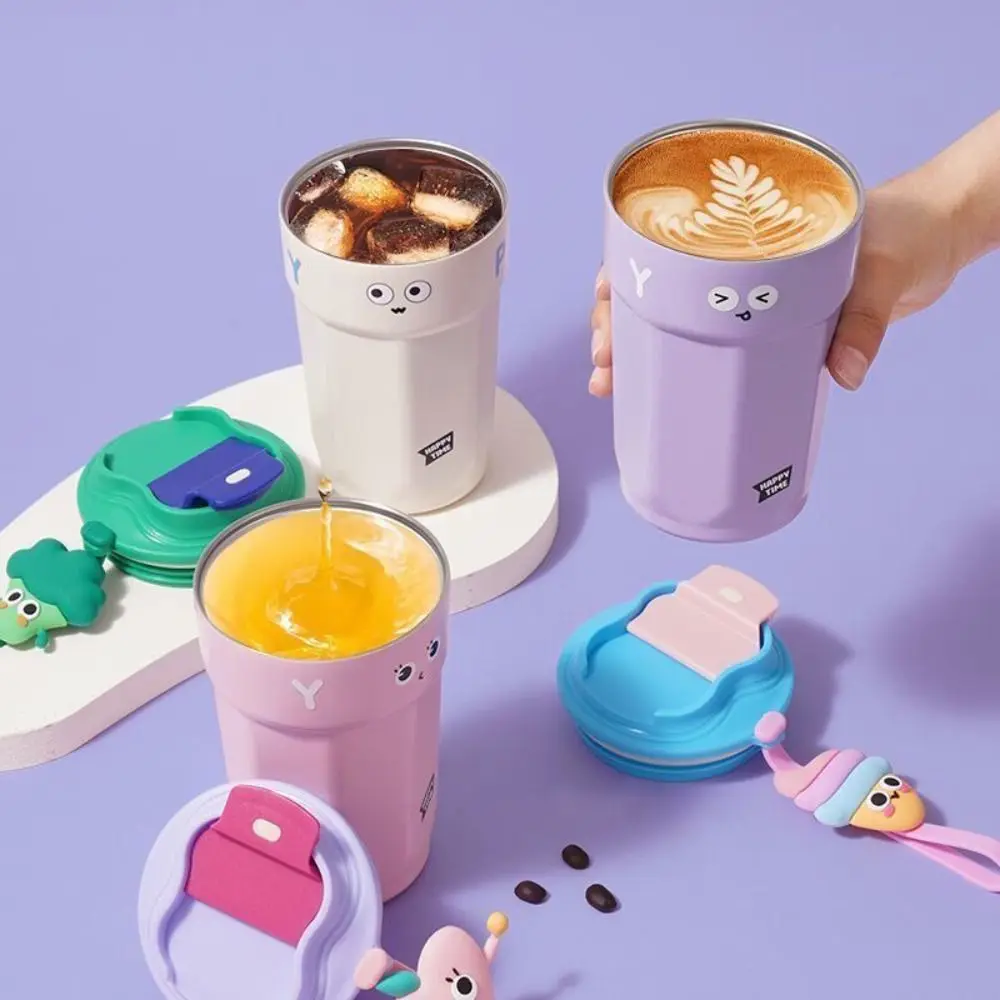 

Портативная изоляционная чашка 450 мл, мультяшная бутылка для воды из нержавеющей стали, милая кофейная кружка для путешествий