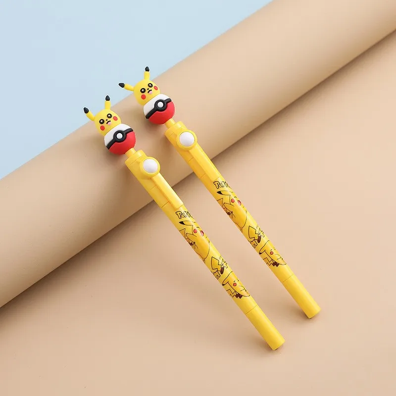 

30 pcs/lot Pokemon Creative Rotatable Gel Pen Cute 0.5mm Black Ink Neutral Pens Promotional Gift Office School Supplies
