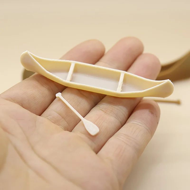 Mini Canoe Model Small Boat Sandtable Garden Landscape Decoration Scene Micro Landscape Miniature Desktop Decor