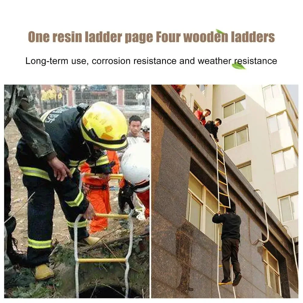 3/5/10M Resin Soft LadderEscape LadderHigh Load-bearing Aerial Work Rope LadderEscape Life-saving Resin Insulated Soft Ladder