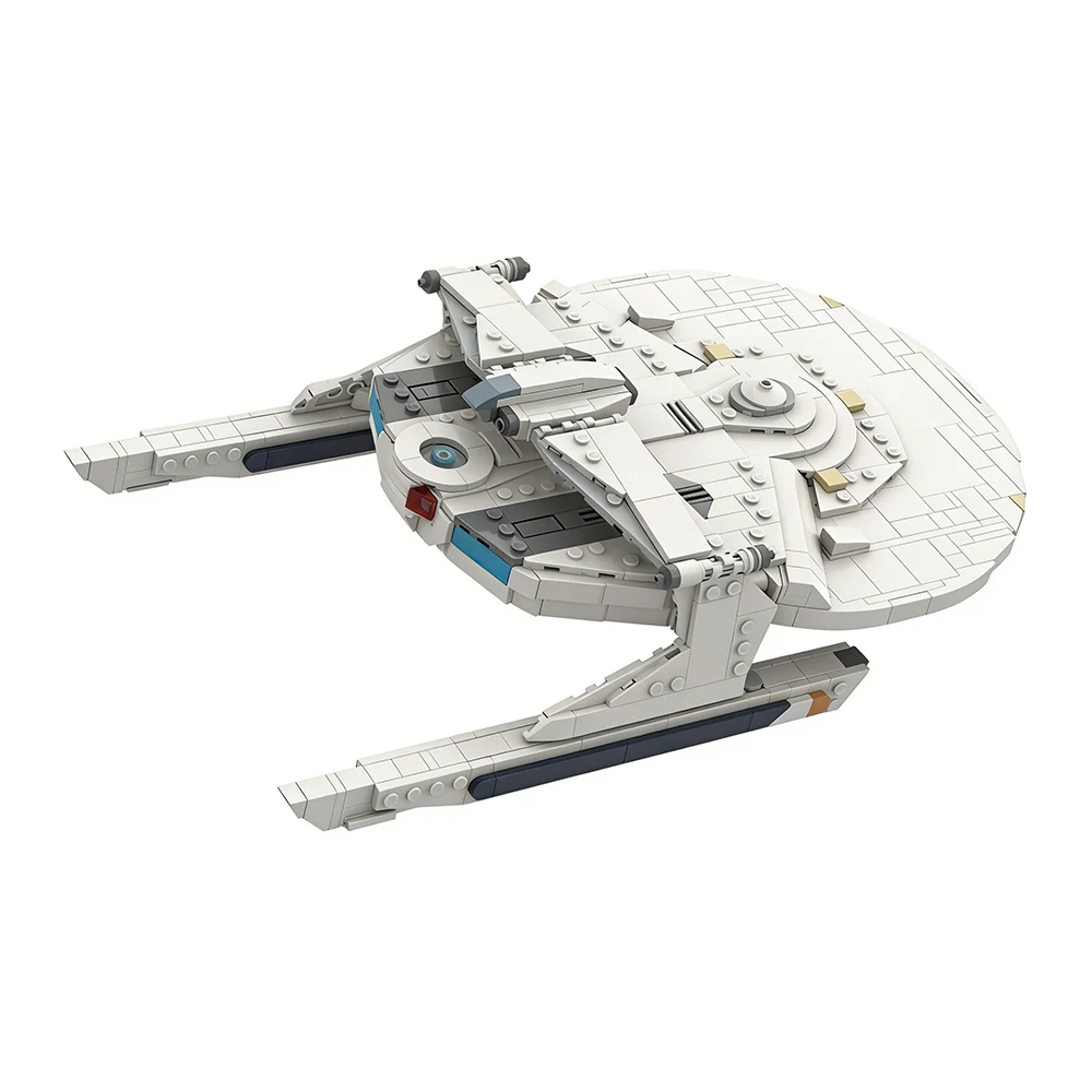 MOC Nave Espacial de Batalla Escala 1:750 Modelo de Nave Espacial Clase Miranda Bloques de Construcción DIY Colección Juguete Espacial para Exhibición Regalo para Niño