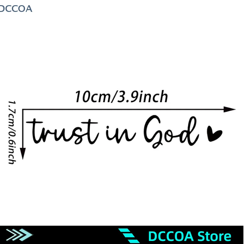 1Pcs 10*1.7CM Christian Trust In God Heart Sticker Decal Faith Bible Verse Church Computer Stickers Desktop Stickers Decor