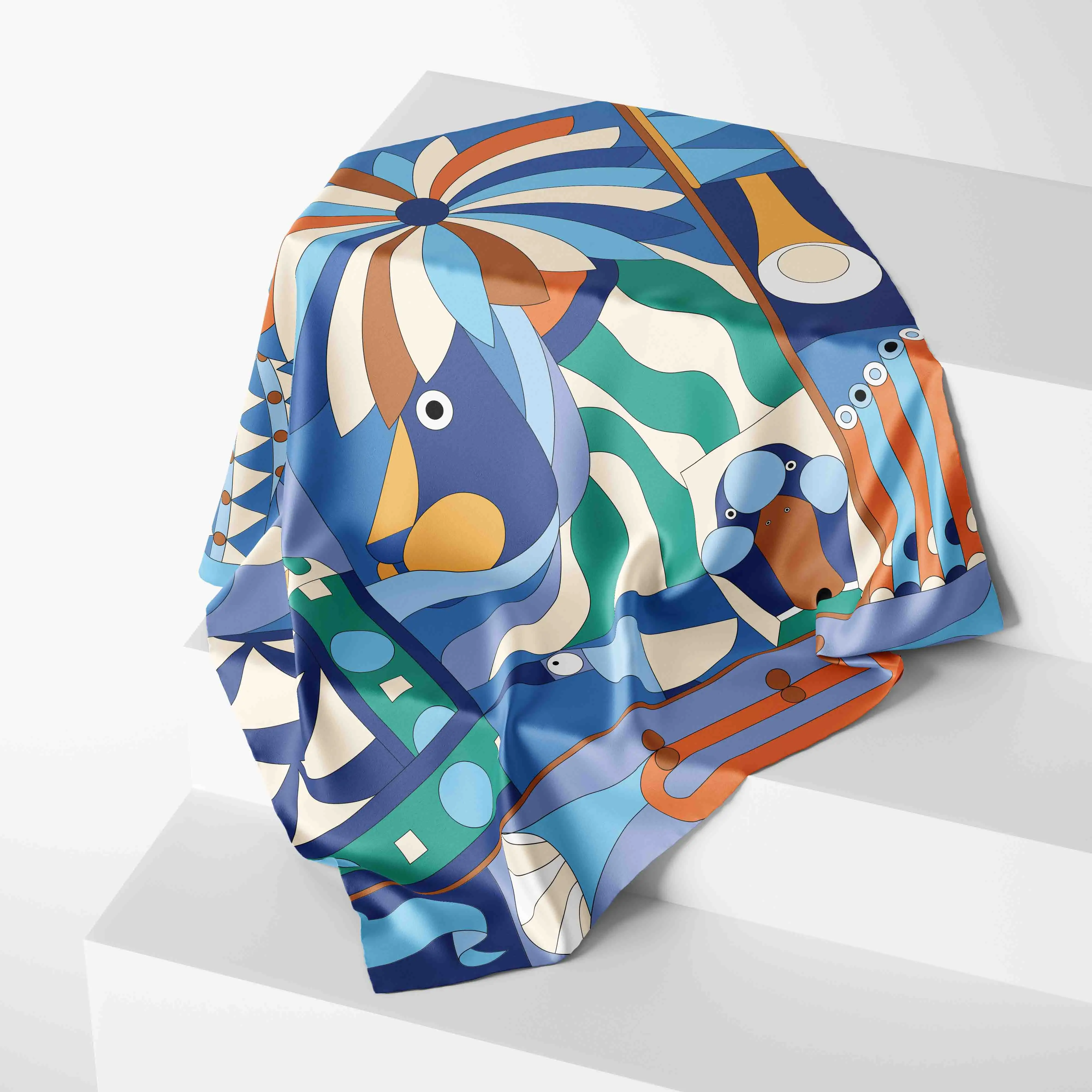 Foulard  Luxury Silk Shawl Square Scarf for Women Satin Hijab Fashion Wraps Neckerchief  Female Hair Bands Ribbon Headband