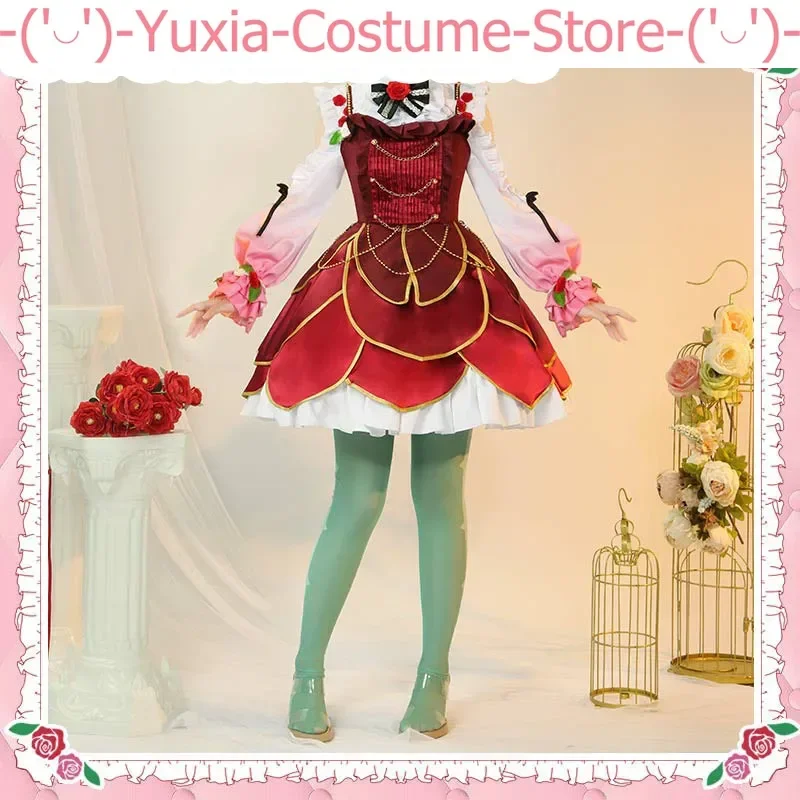 Anime! Vtuber Nijisanji OBSYDIA Rosemi Lovelock Game Suit Lovely Red Dress Uniform Cosplay Costume Halloween Party Outfit