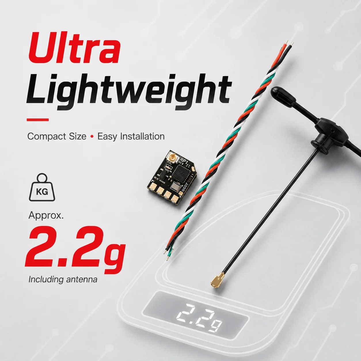 RadioMaster RP1 V2 2.4GHz ExpressLRS ELRS Nano Receiver CRSF UART TCXO WiFi T Antenna for FPV Drone BetaFPV Tiny Whoop view 6