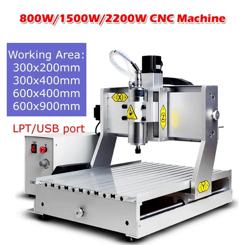 High Quality For 6090 2.2KW 4 Axis Wood Router 6040 Engraving Drilling Machine 3040 1500W PCB Metal Milling  with Limit Switch