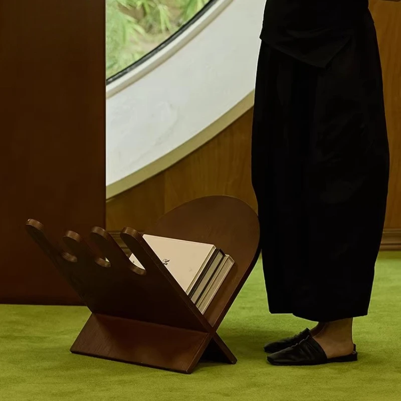 

Bookshelf Solid wood bookshelf Vertical magazine shelf Living room floor small bookshelf Storage rack Shelf