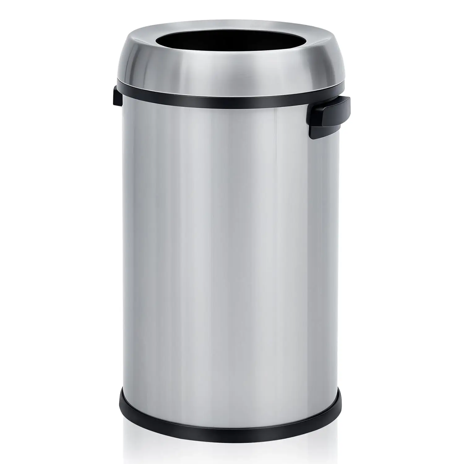 

65L Round Open Top Trash Can Heavy Duty Brushed Stainless Steel Waste Bin for Outdoor Home Office Kitchen Restaurant Custom