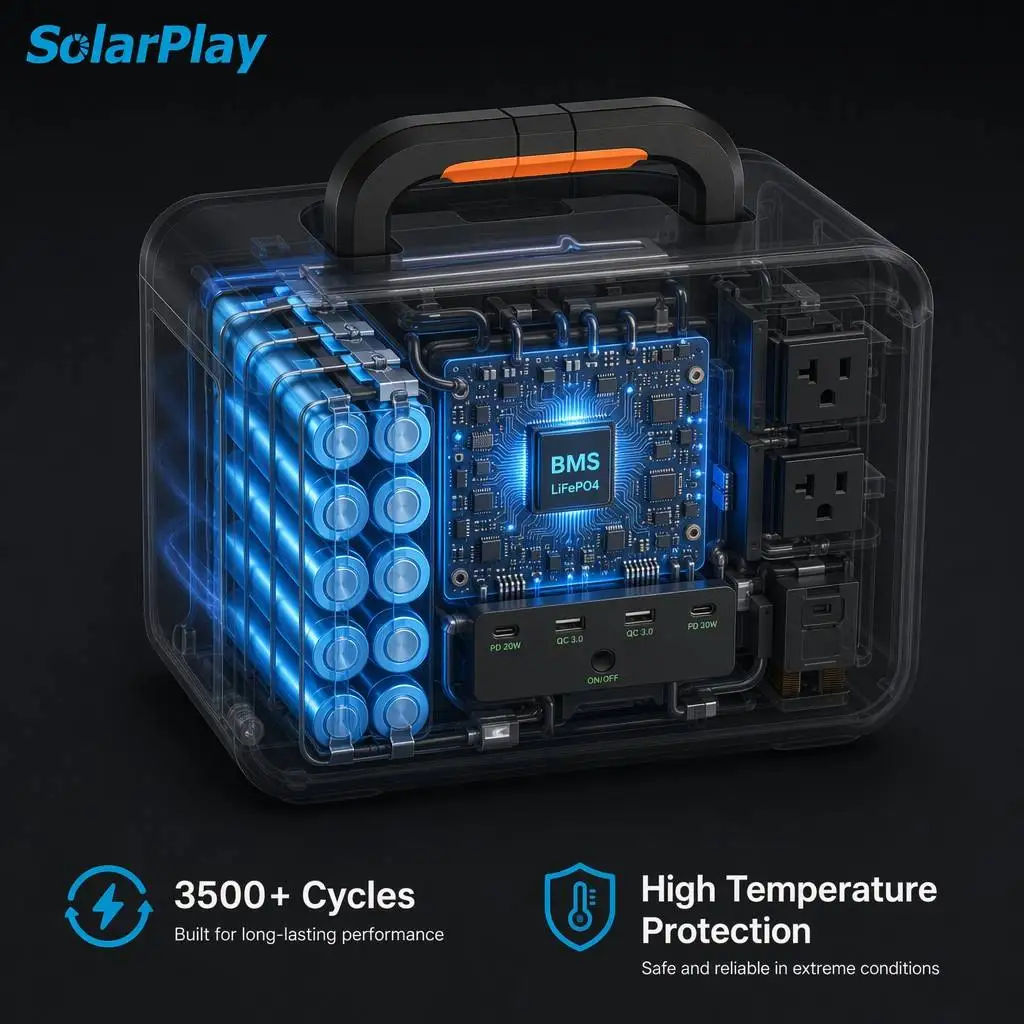 Solarplay Wholesales 1200W Portable Power Station 768Wh Solar Generator Saudi Arabia Backup LiFePO4 Battery SASO Certified