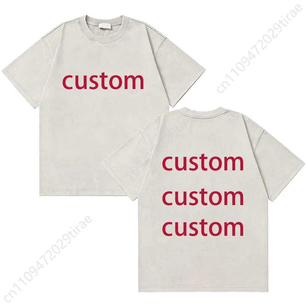 Washed Vintage Custom Diy Graphic T Shirt Men's Vintage Oversized Short Sleeve Tees Rapper Streetwear Men Hip Hop Casual T-shirt