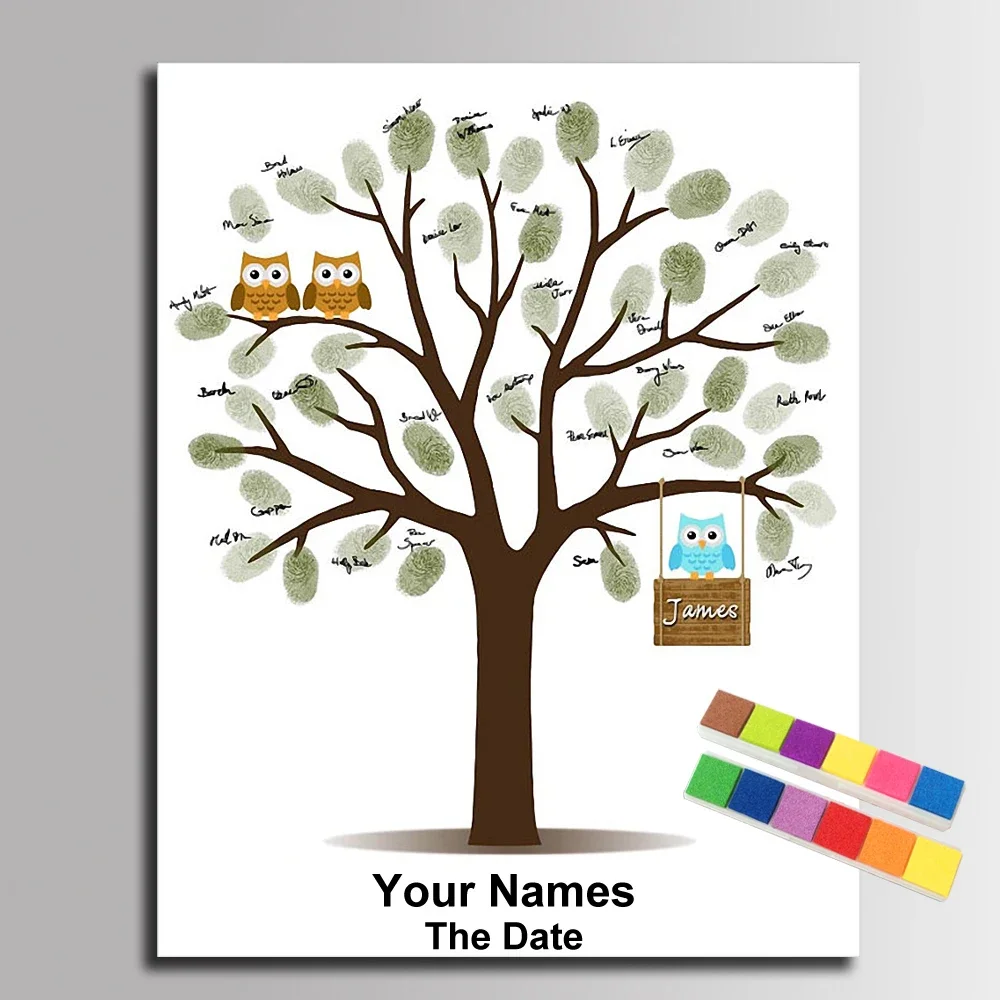 Personalized Signature Fingerprint Guest Book for Kids First Holy Communion Souvenir Gift for Boys Girls Baptism Inkpad Included view 2