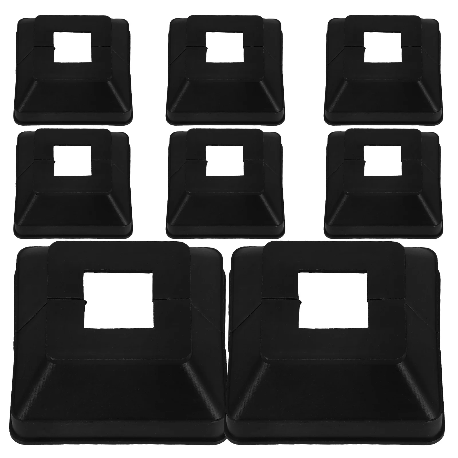 

8 Pcs Skirts Guardrail Foot Cover Fence Column Post Repair Kit Deck Caps Black