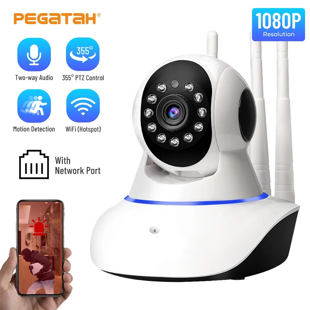 PEGATAH 2MP 1080P Wifi Camera Wireless PTZ IP Dome Camera Two Way Audio Home Security CCTV Baby Monitor V380 pro