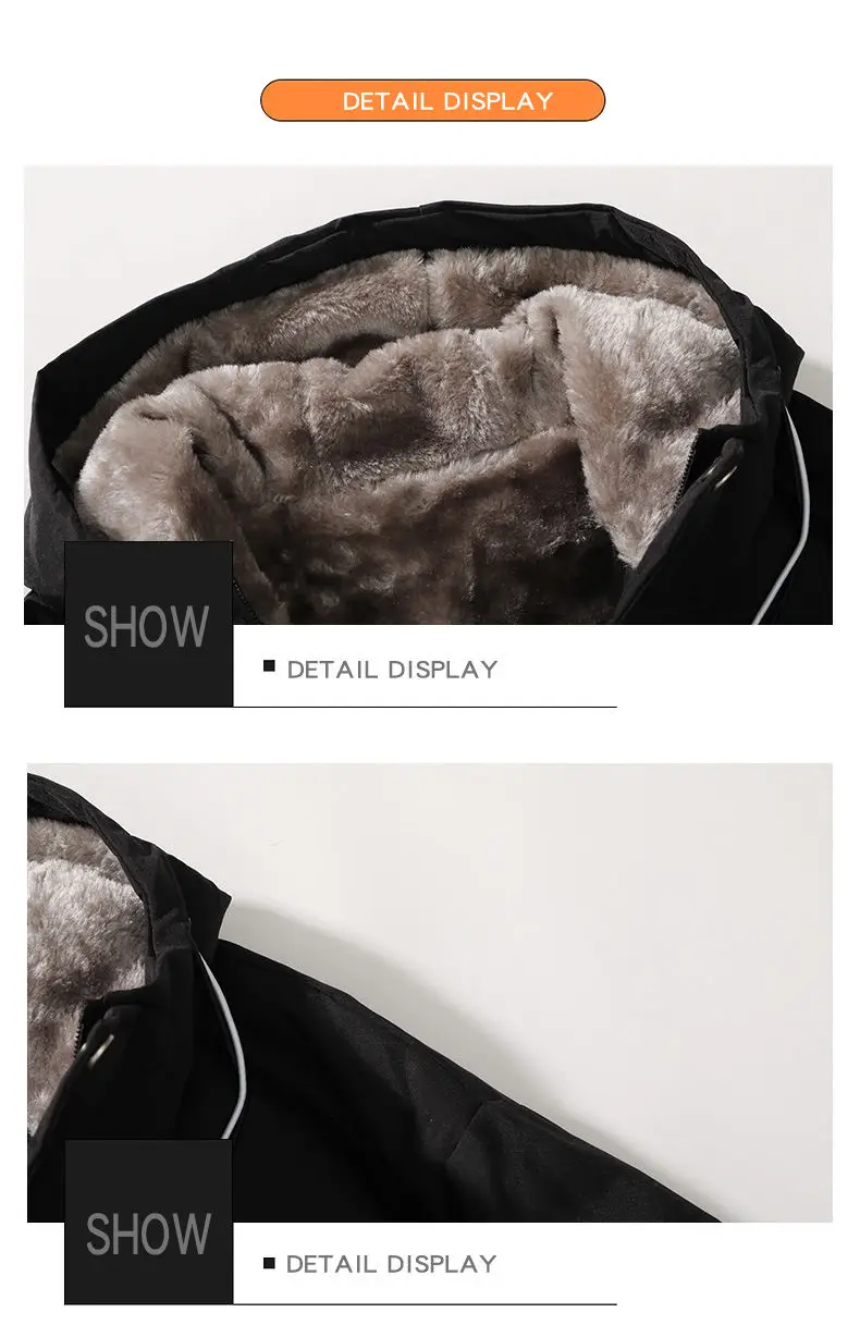 Add Fur 2027 Winter Men Coat Outdoor Removable Hooded Jacket Men Warm Outwear Casual Fashion Solid Parkas Jacket Male Tops