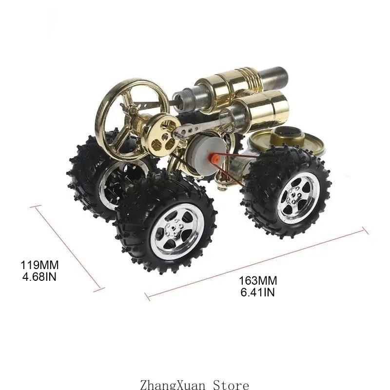 Klassisches Metall-Stirling-Automotor, Motor, Physik, experimentelles Spielzeug, Geschenke, Retro-Metall, Wissenschaft, für 3XUF – Detail 6