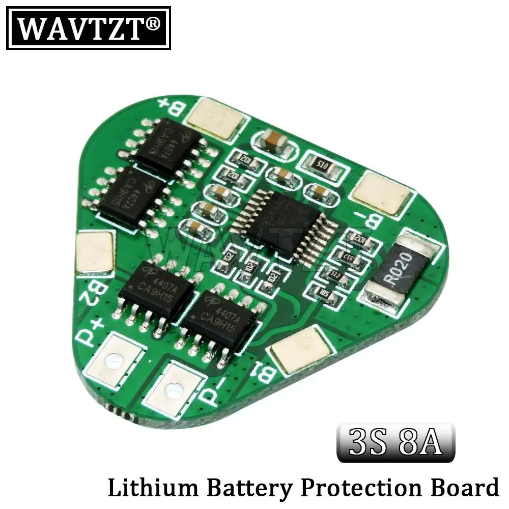 3S 12V 18650 Płytka zabezpieczająca baterię litową 11,1 V 12,6 V Zabezpieczenie przed przeładowaniem nad rozładowaniem 8A 3-komórkowy pakiet Li-ion